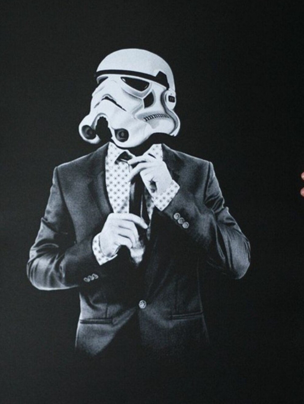 TieMart Star Wars Stormtrooper Men's Necktie Dark Grey Satin Finish Novelty 58"